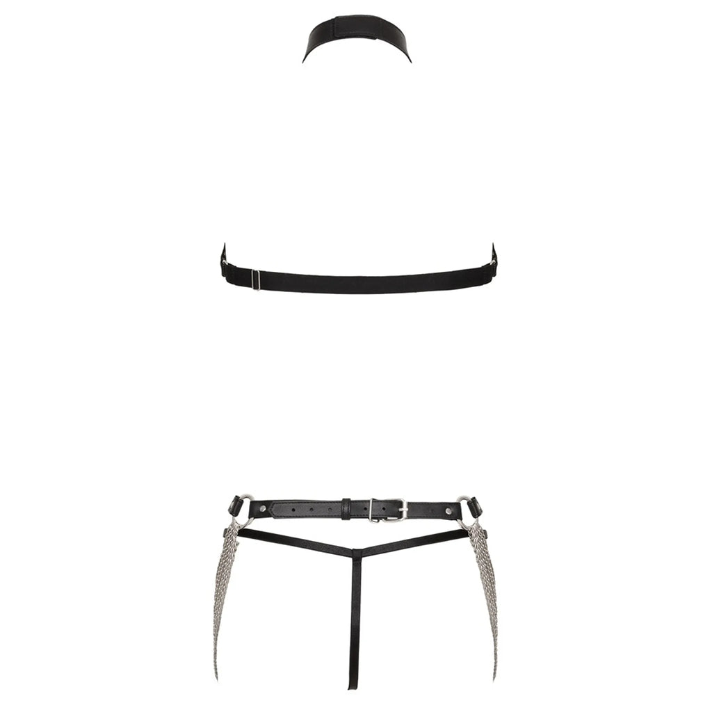 Harness Set de Couro com Correntes | Kit Bondage 3 Peças