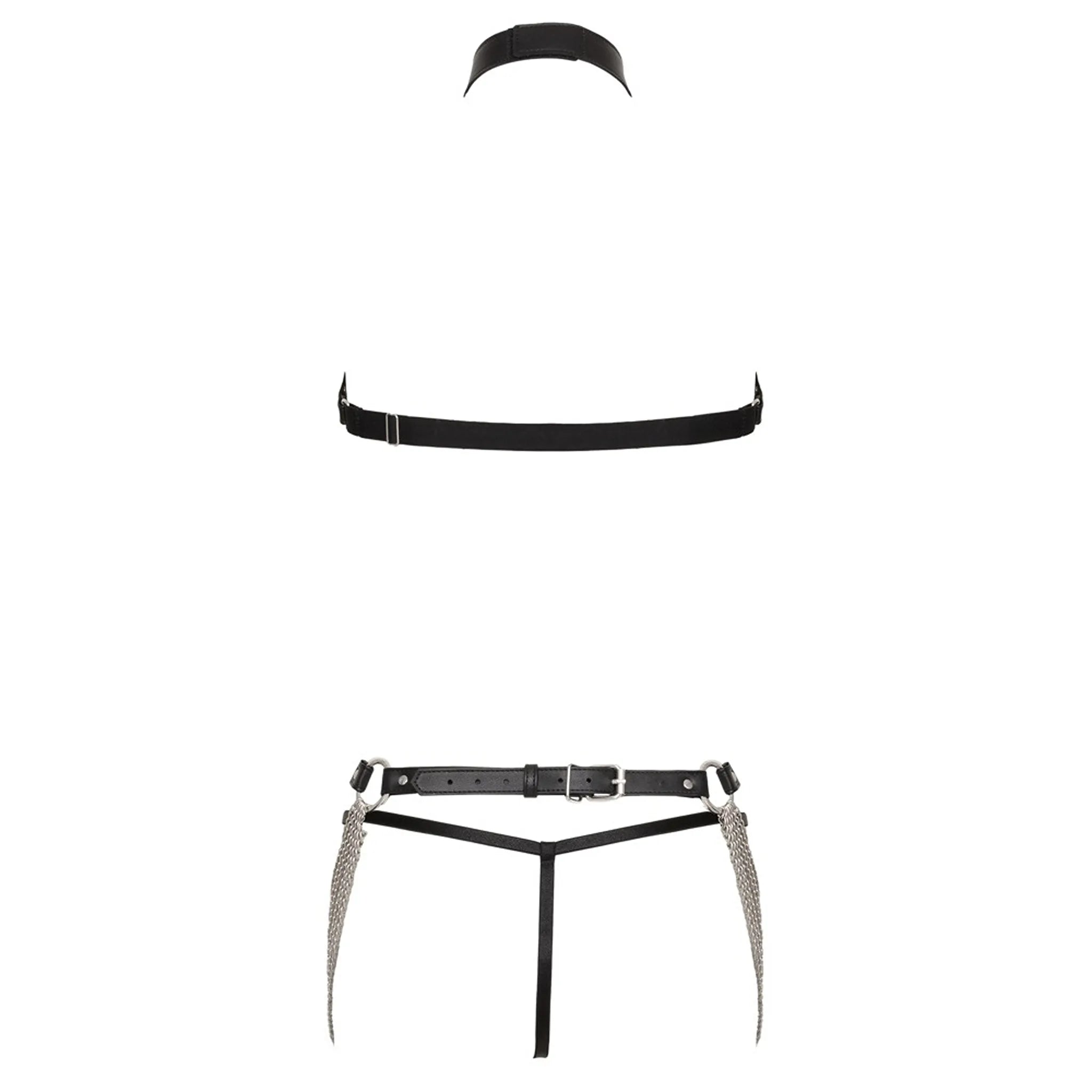 Harness Set de Couro com Correntes | Kit Bondage 3 Peças