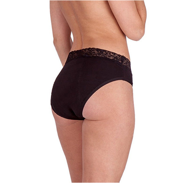 CUECA MENSTRUAL RENDADA PRETO DAILY+