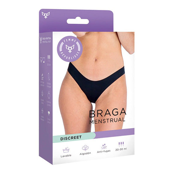 CUECA MENSTRUAL PRETO DISCREET