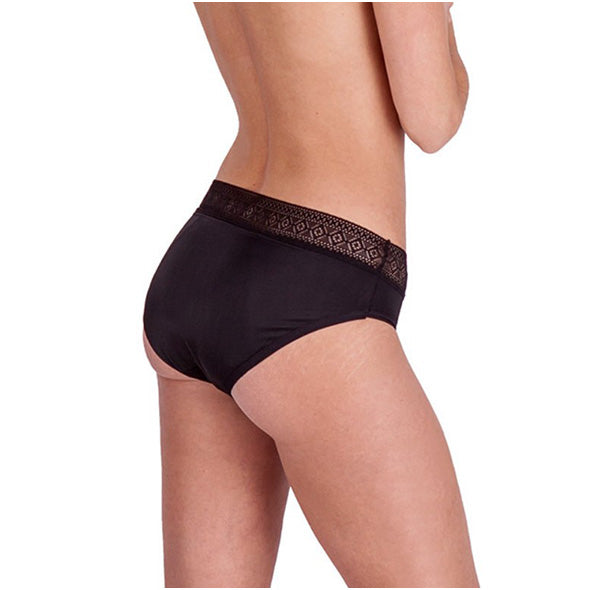 CUECA MENSTRUAL RENDA GEOMÉTRICA PRETA DAILY +