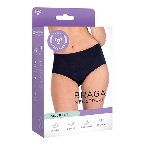 CUECA MENSTRUAL PRETA DISCREET