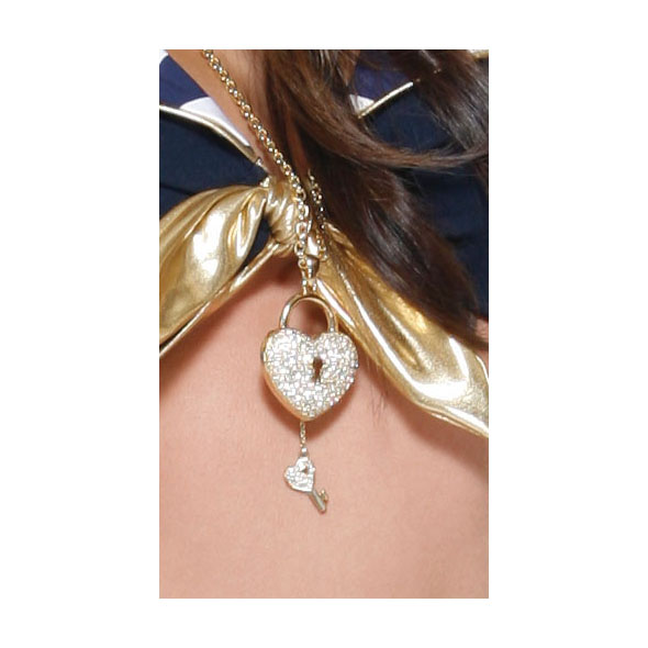 COLAR HEART AND KEY GOLD