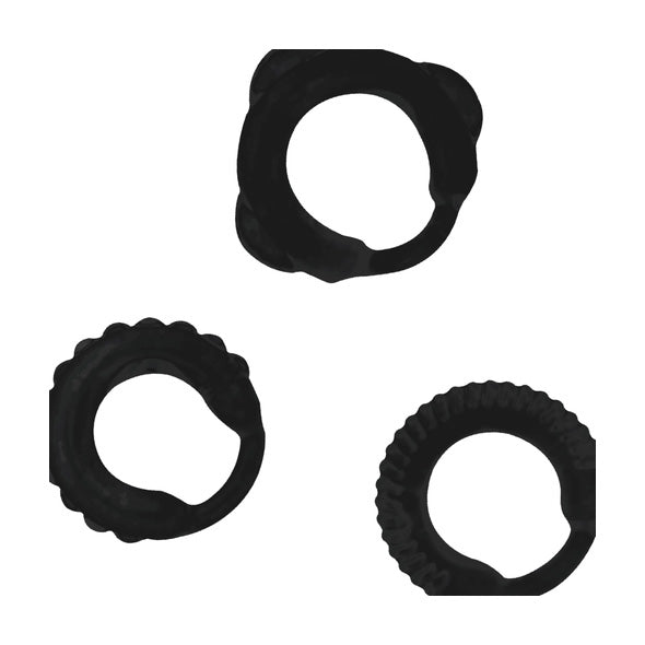 Kit 3 Anéis Penianos Preto