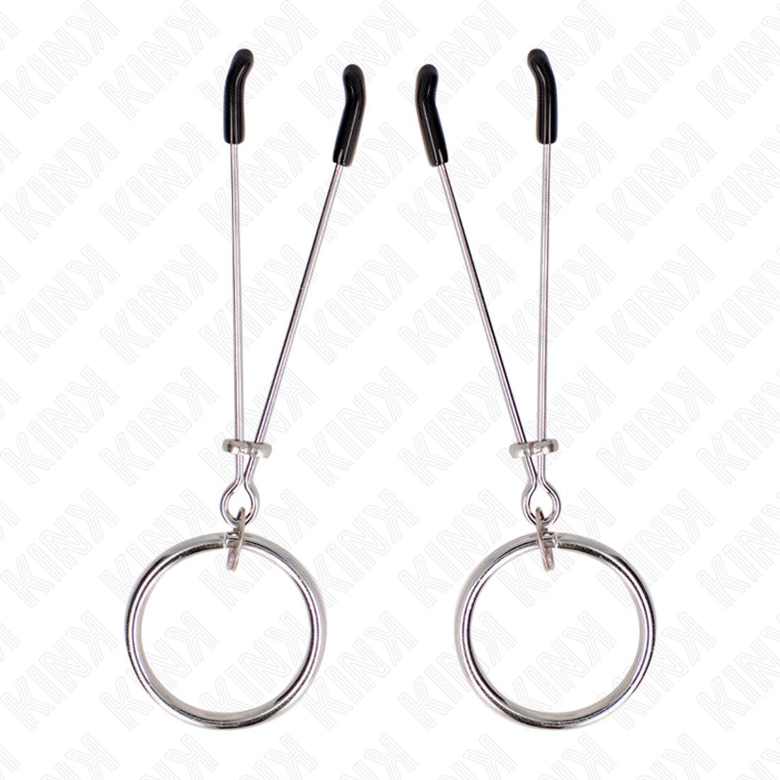 Pinças Para Mamilos Finas Com Anel Prateado 7 cm