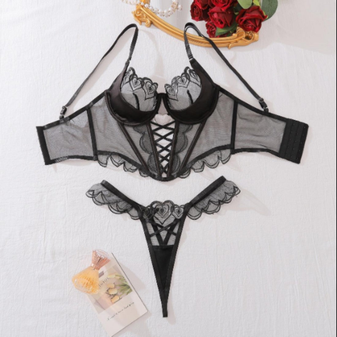 Conjunto Tanga e Soutien e Espartilho