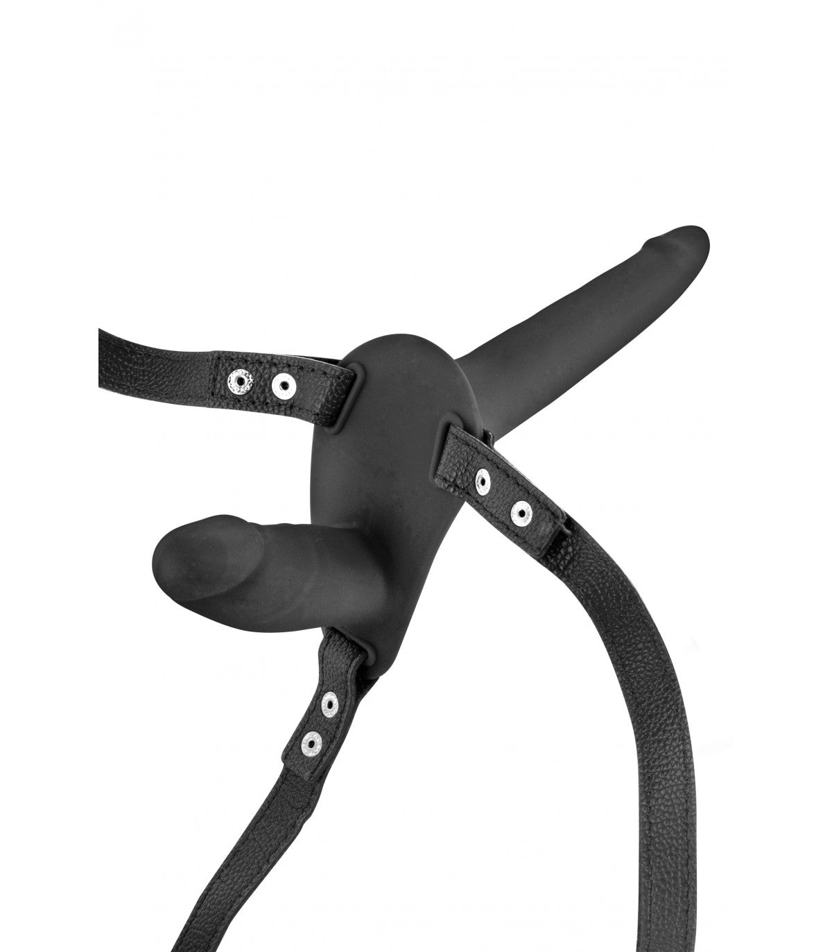 Arnés Strap-on Duplo Negro Silicone 15