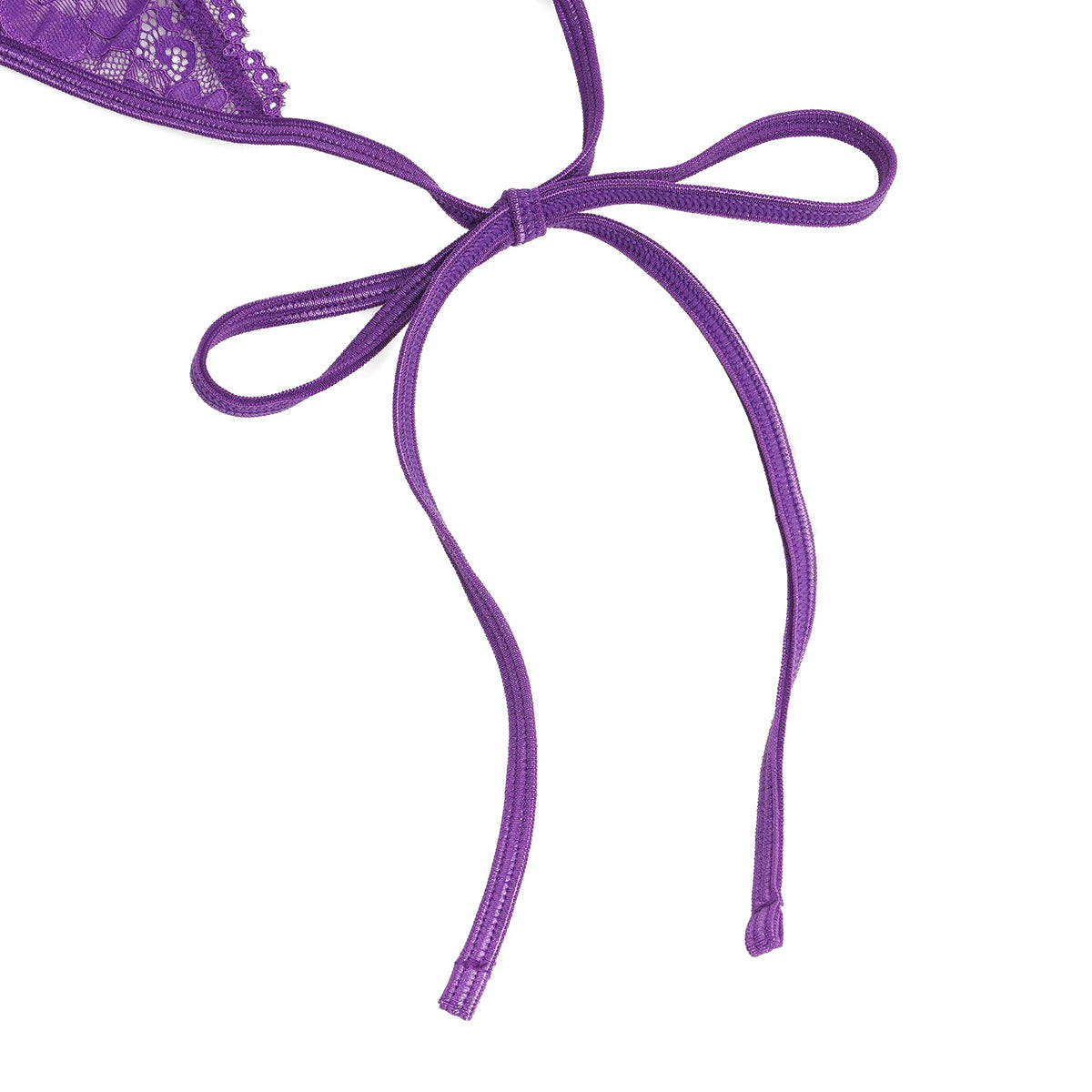 Body em Renda Roxo Aberto na Virilha - L