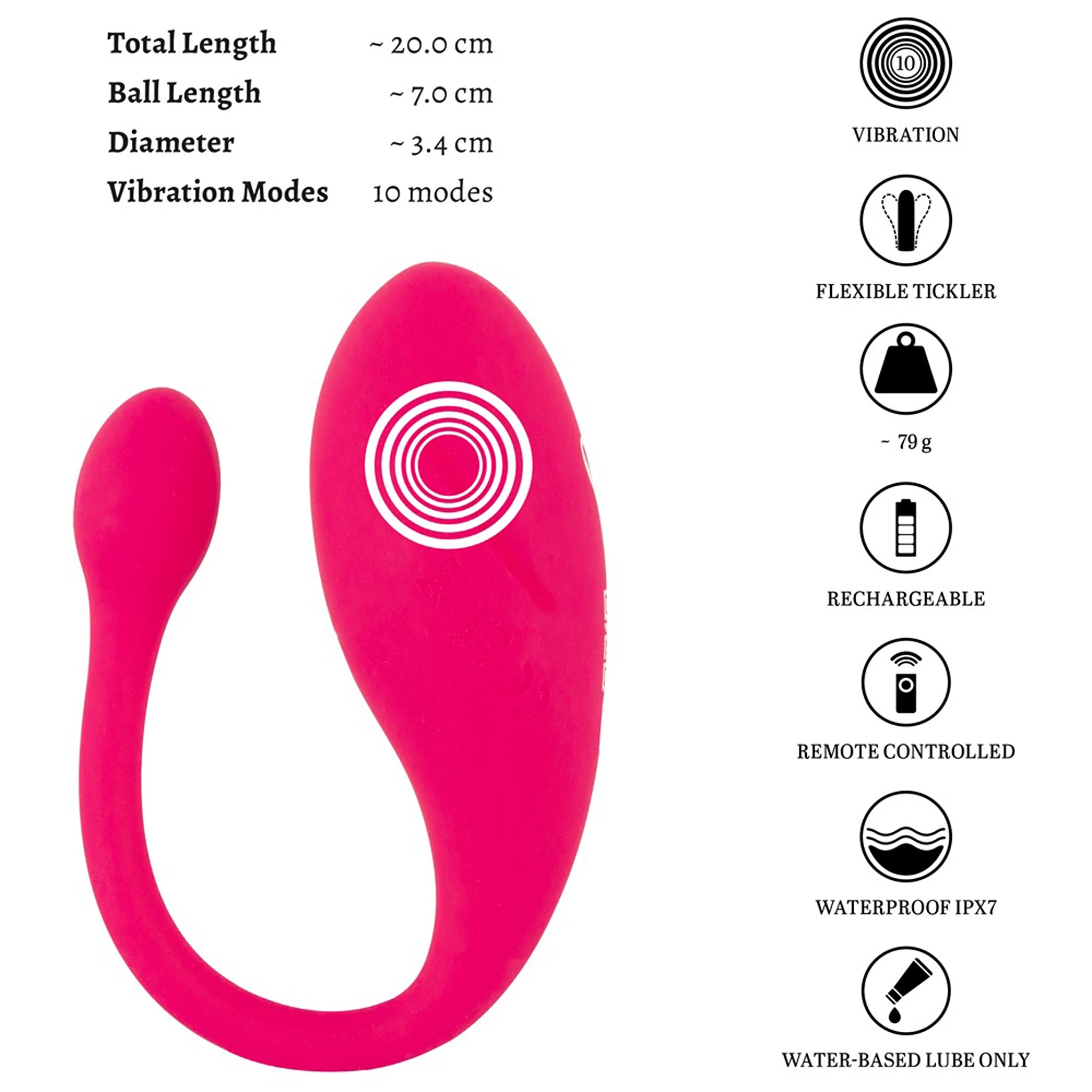 Bola de Ben Wa Vibratória de Silicone com Comando