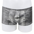 Boxer Masculino Prateado Efeito Pele de Cobra - XL