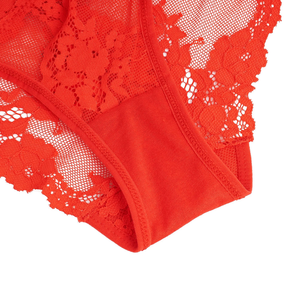 Cueca Vermelha em Renda com Tiras Cruzadas - 2XL