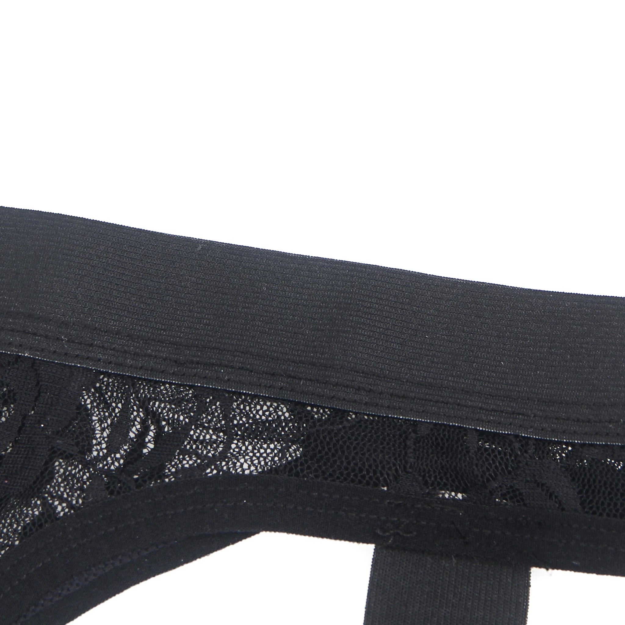 Jockstrap Masculino em Renda Preta Transparente