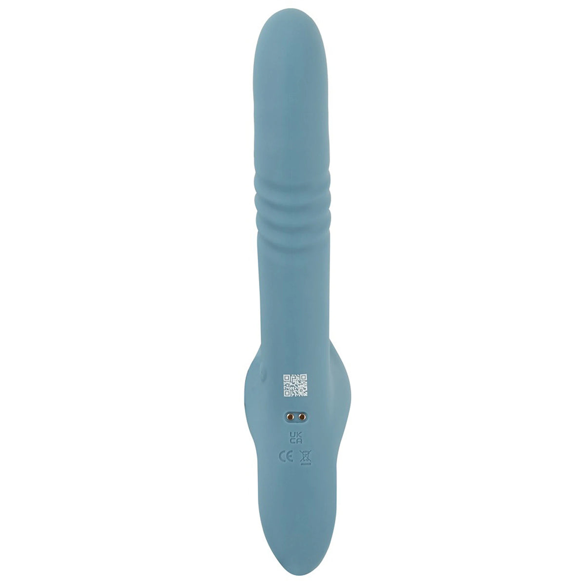 Kit Strap-On e Arnês Ajustável Azul com Vibrador Rabbit de Vaivém