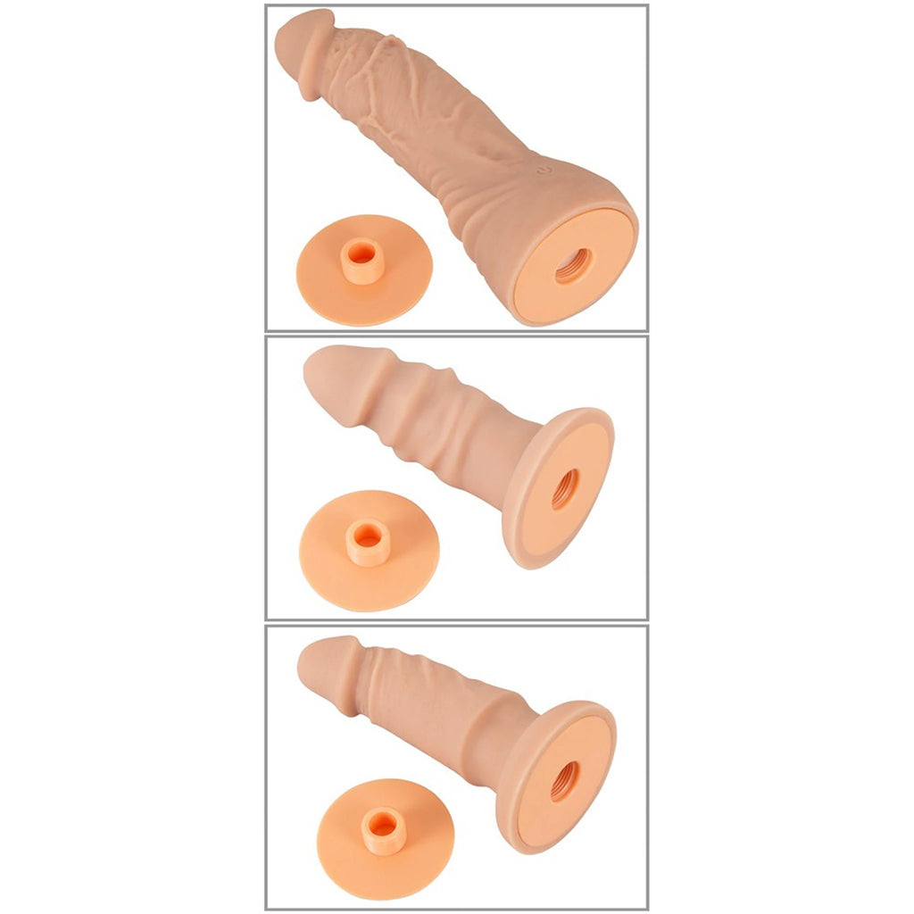 Kit Strap-On Arnês Ajustável Bege com Vibrador e 2 Dildos
