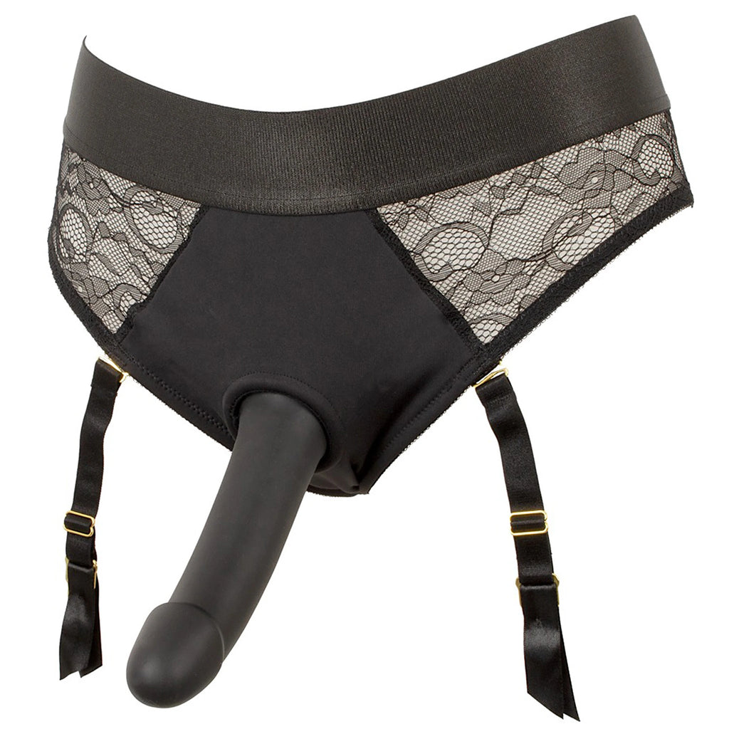 Kit Strap-On Cueca de Ligas Preta com Dildo