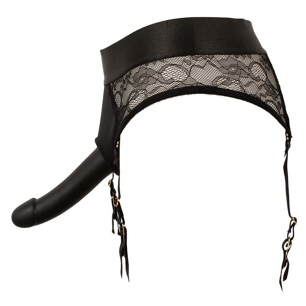 Kit Strap-On Cueca de Ligas Preta com Dildo