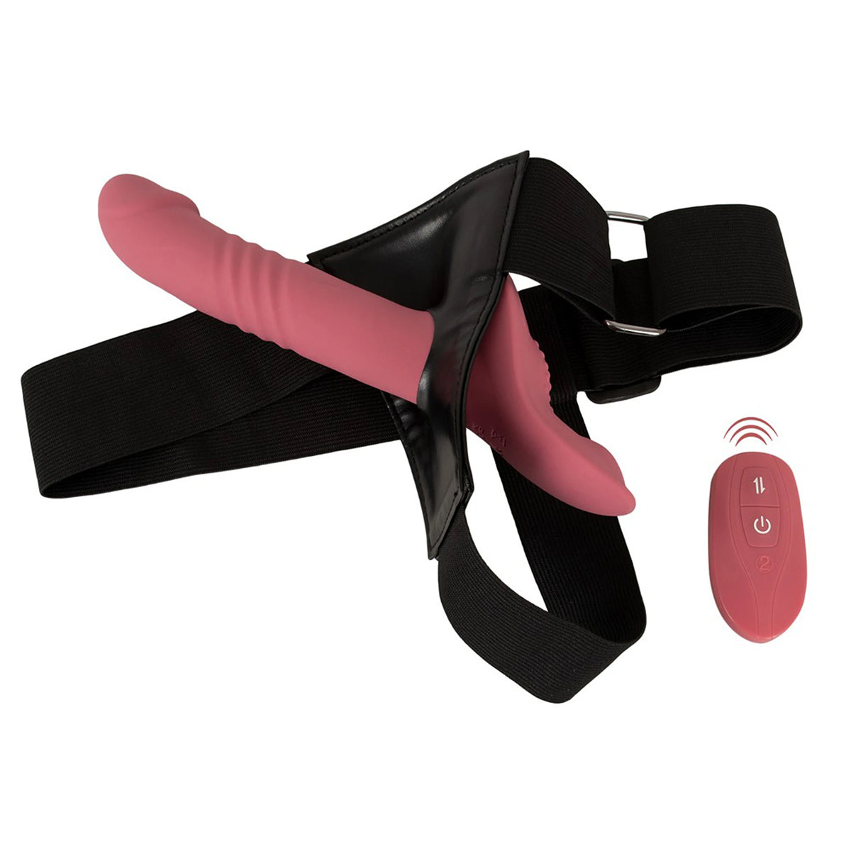 Kit Strap-On Tanga Rosa com Vibrador de Vaivém e Comando