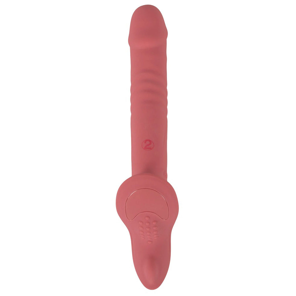 Kit Strap-On Tanga Rosa com Vibrador de Vaivém e Comando