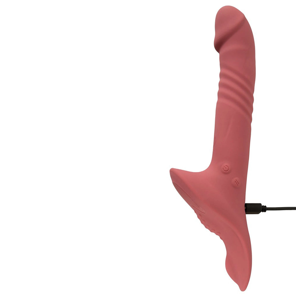 Kit Strap-On Tanga Rosa com Vibrador de Vaivém e Comando