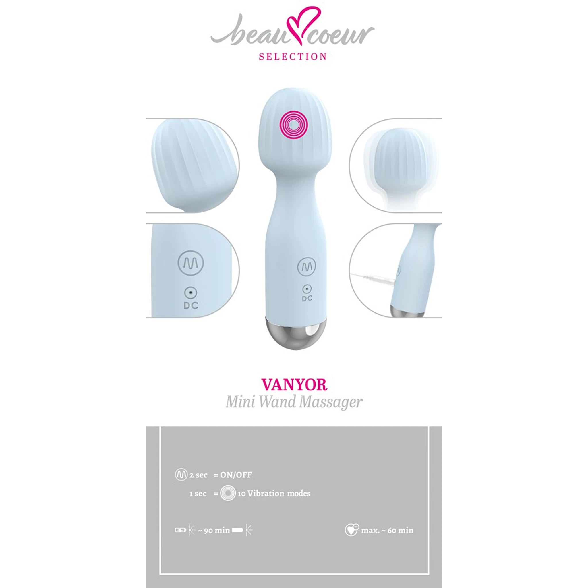 Mini Massajador Wand Vanyor com Cabeça Flexível