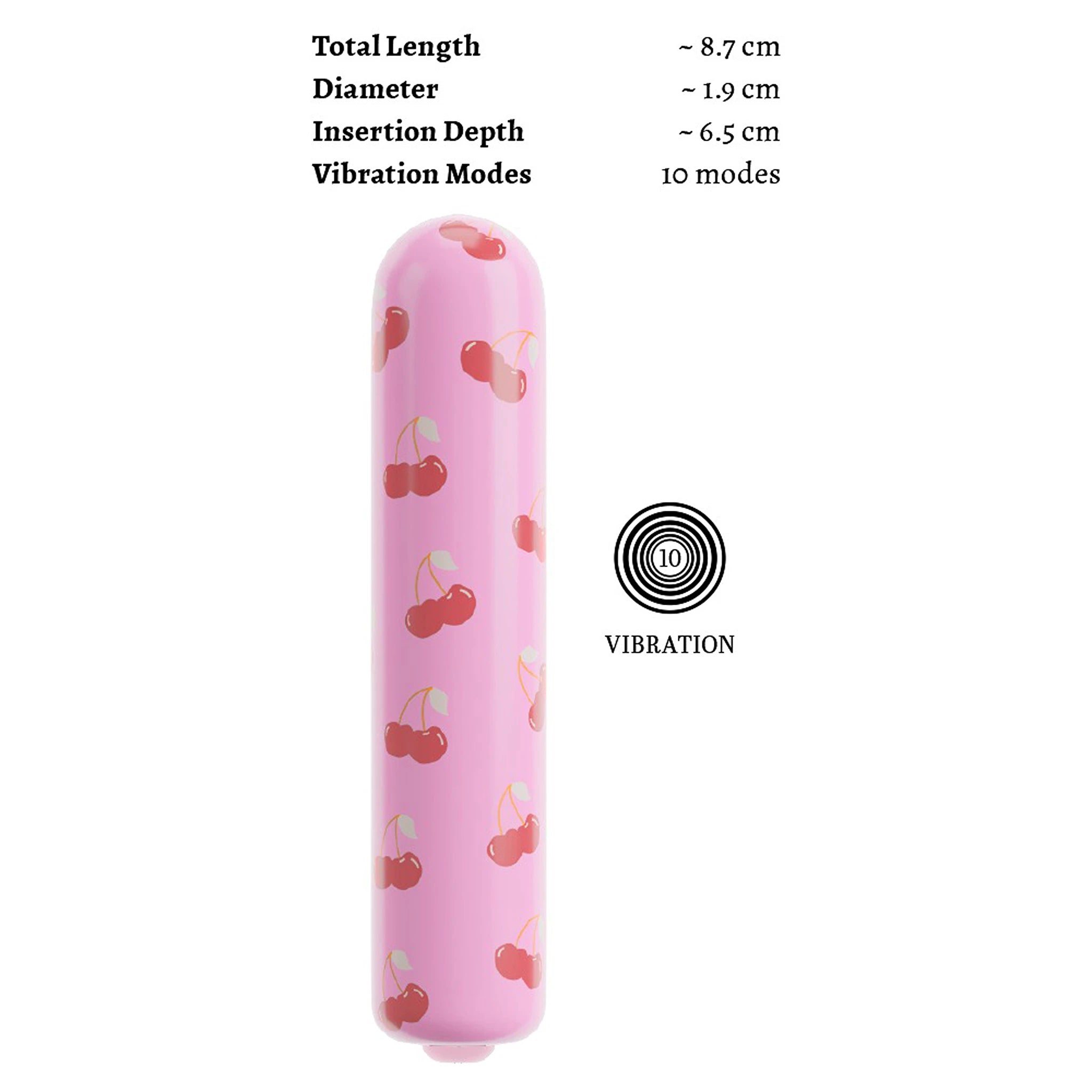 Mini Vibrador em Forma de Cereja Rosa (8,7 cm)