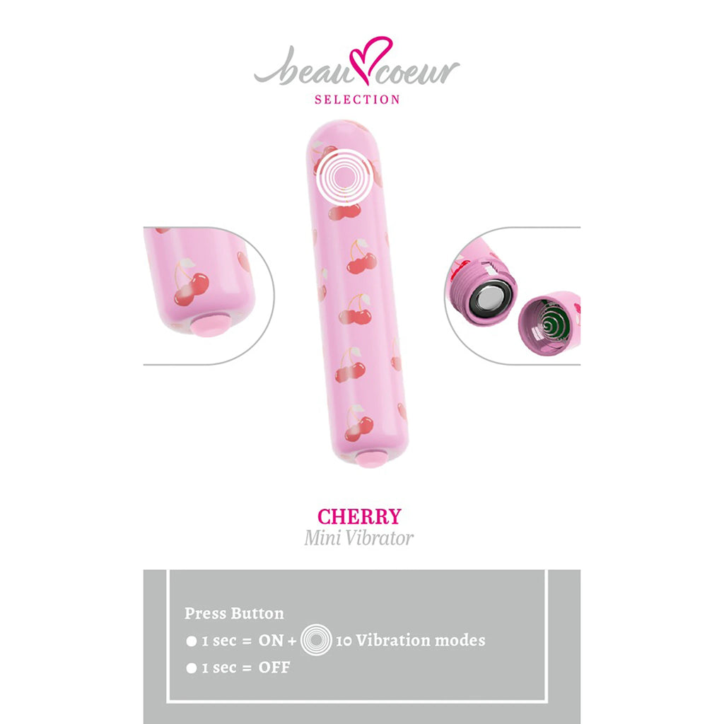Mini Vibrador em Forma de Cereja Rosa (8,7 cm)