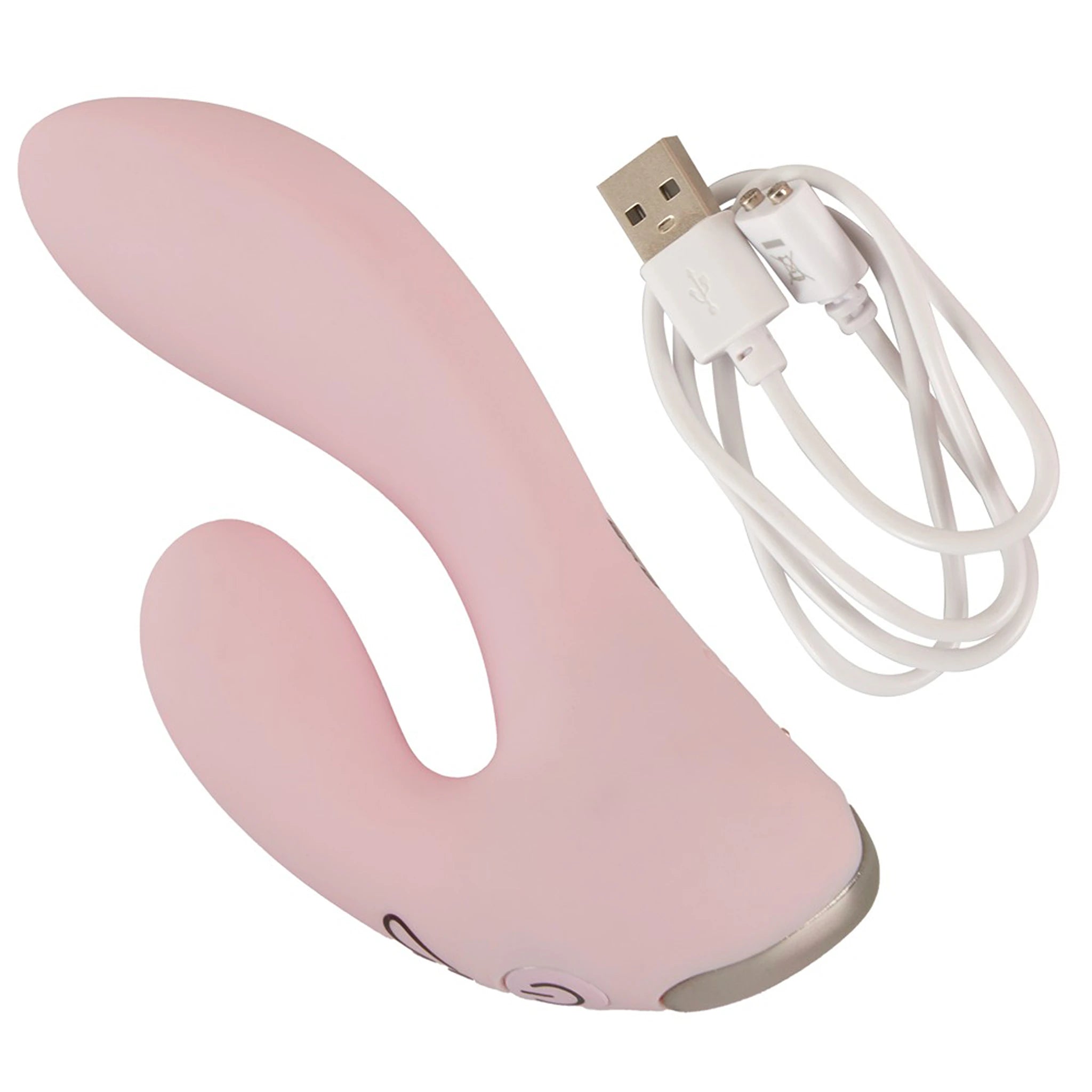 Mini Vibrador Rabbit de Silicone com Dupla Estimulação Rosa (14 cm)