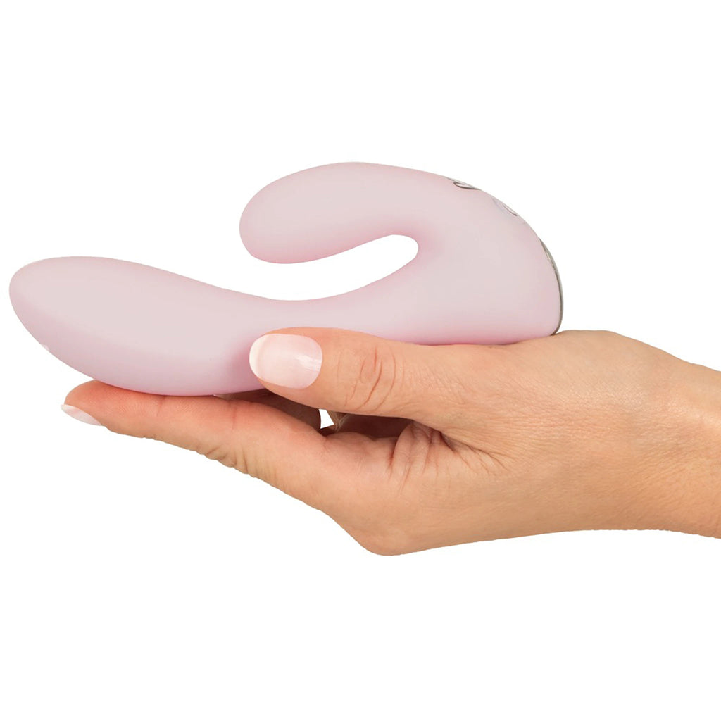 Mini Vibrador Rabbit de Silicone com Dupla Estimulação Rosa (14 cm)
