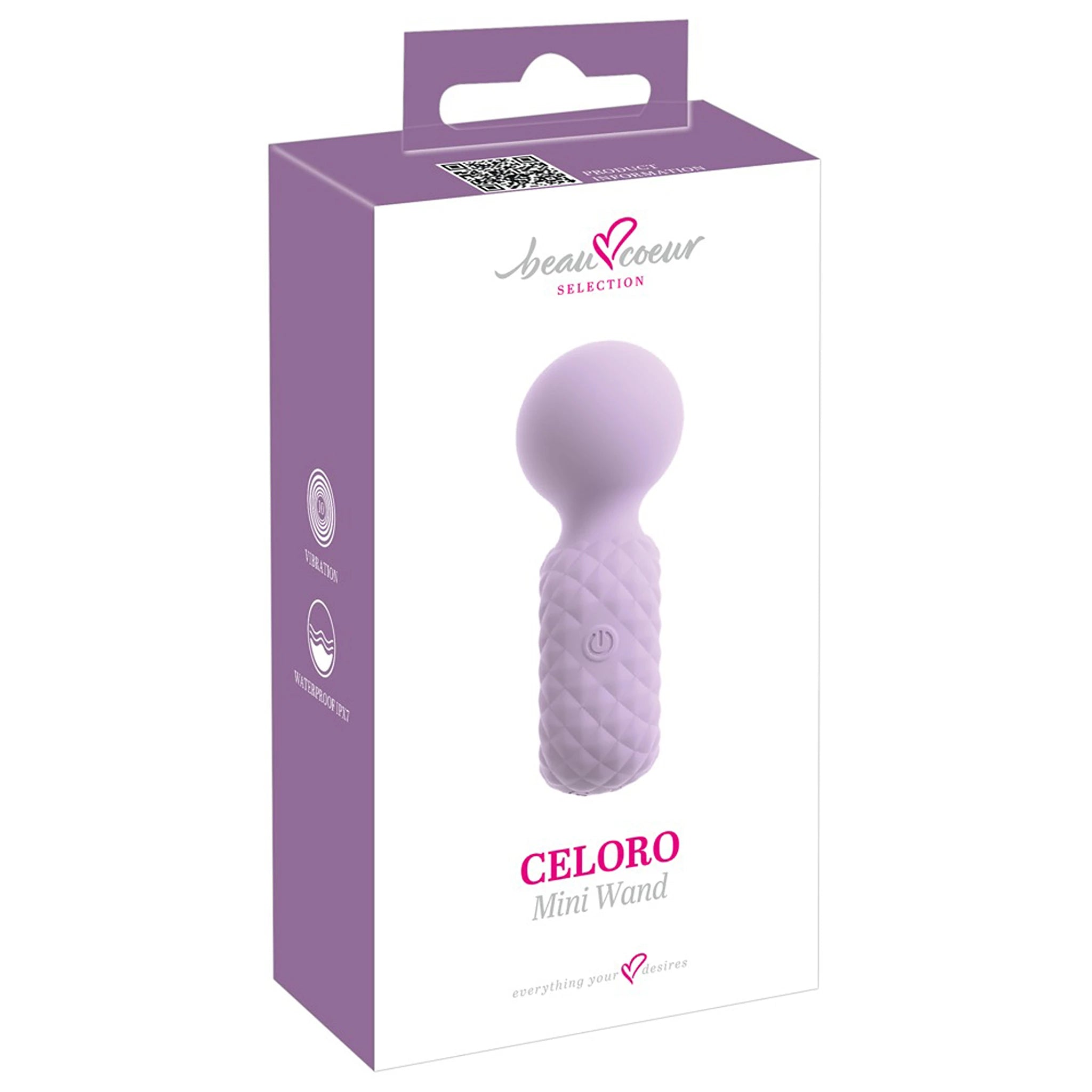 Mini Vibrador Massajador Wand de Silicone Roxo (11,4 cm)