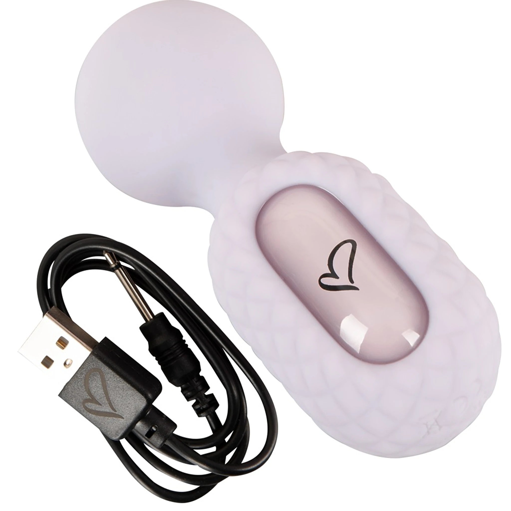 Mini Vibrador Massajador Wand de Silicone Roxo (11,4 cm)