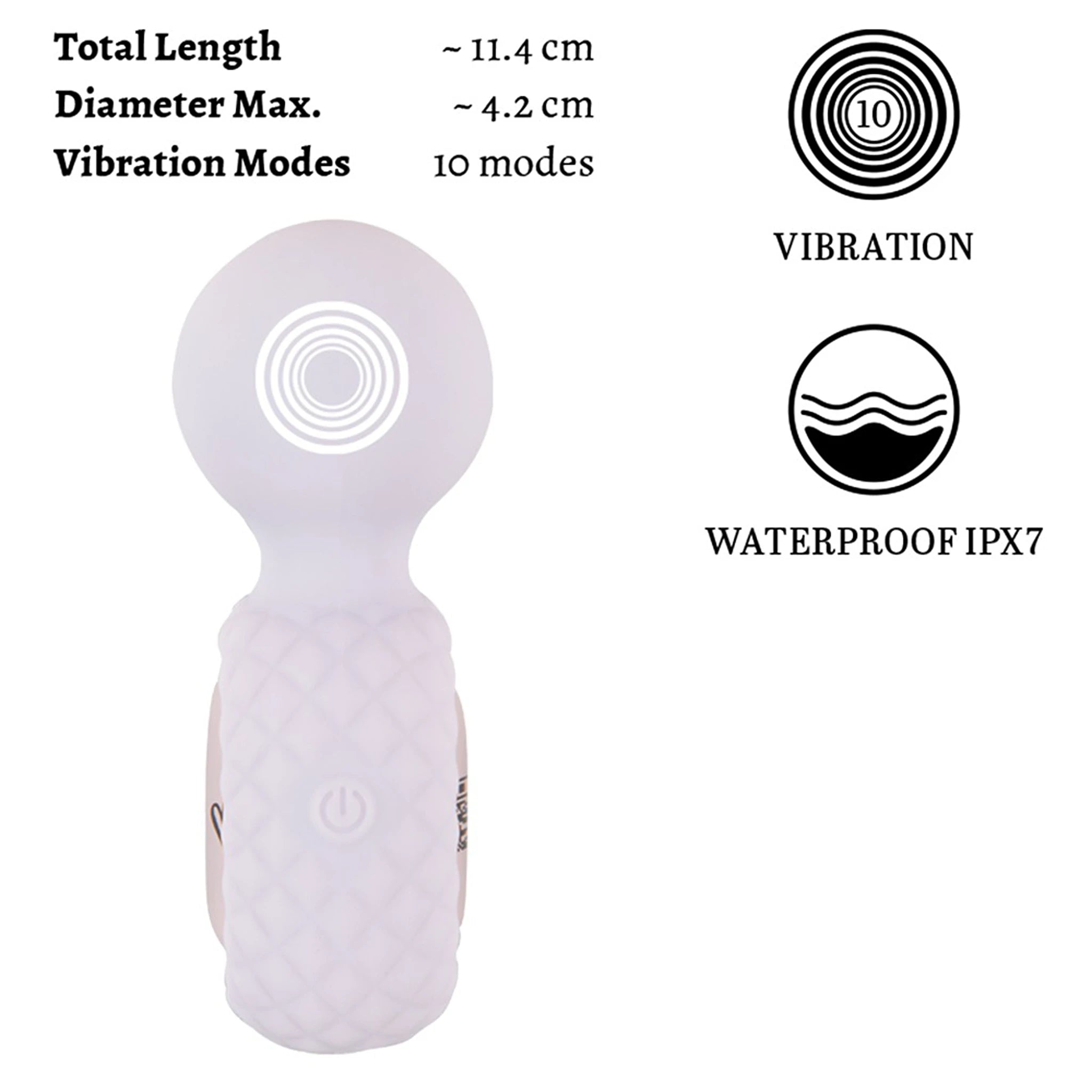 Mini Vibrador Massajador Wand de Silicone Roxo (11,4 cm)