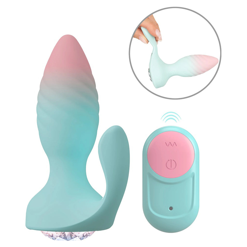 Plug Anal Vibratório de Silicone com Estimulador Perineal e Comando