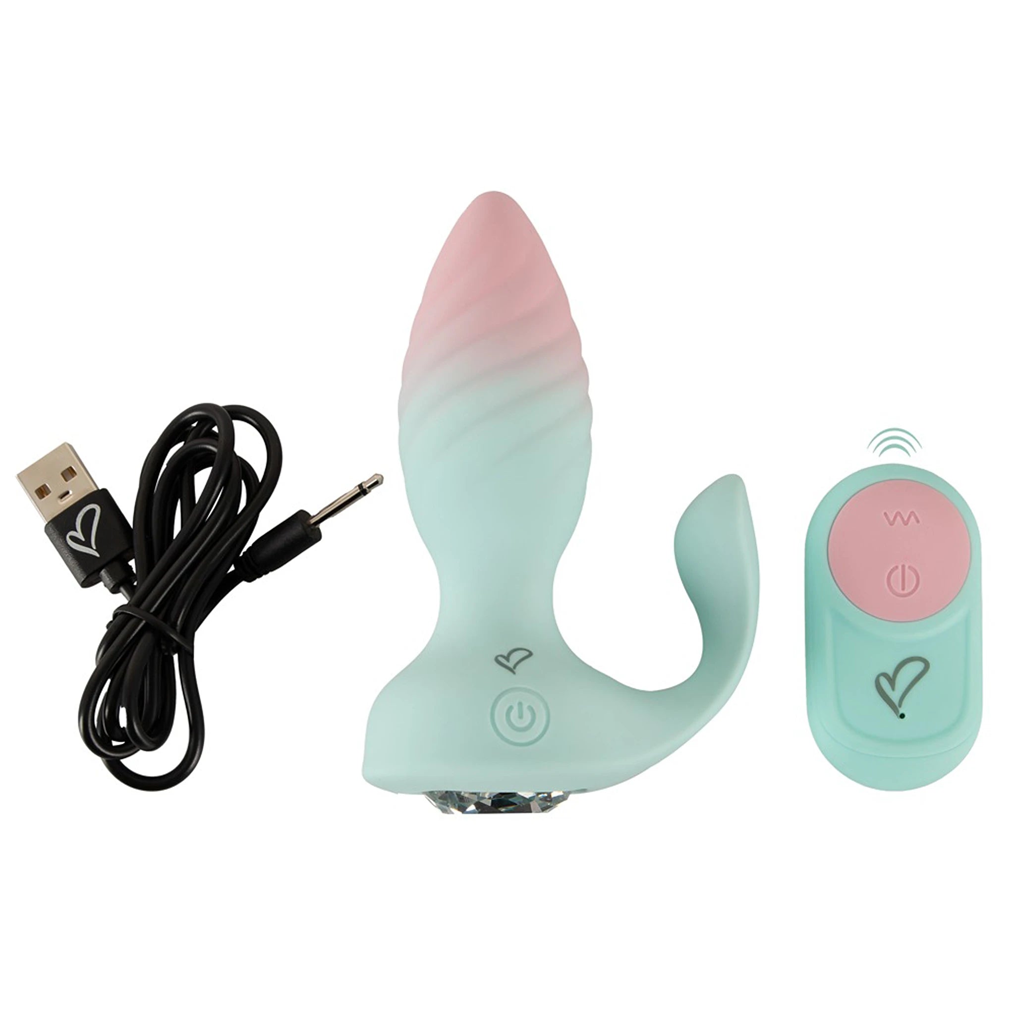 Plug Anal Vibratório de Silicone com Estimulador Perineal e Comando