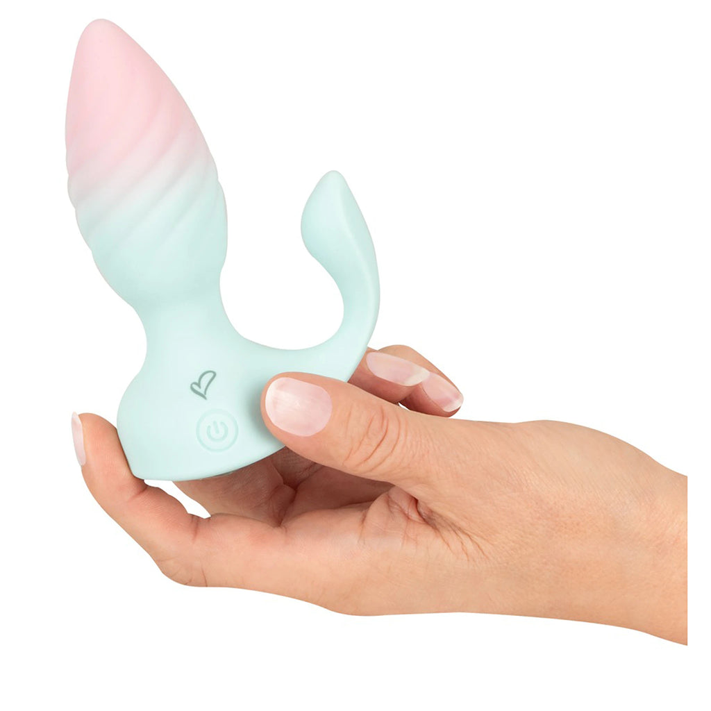 Plug Anal Vibratório de Silicone com Estimulador Perineal e Comando