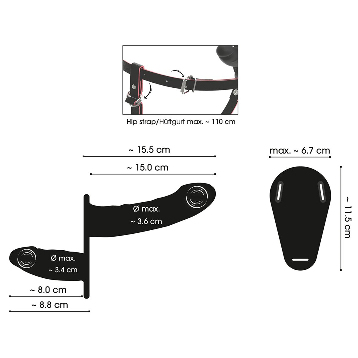 Strap-On Duplo Vibratório com Comando à Distância