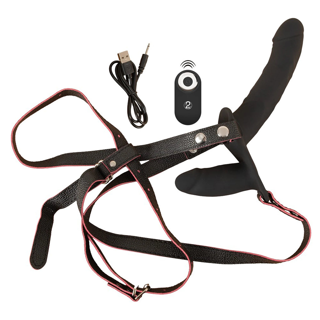 Strap-On Duplo Vibratório com Comando à Distância