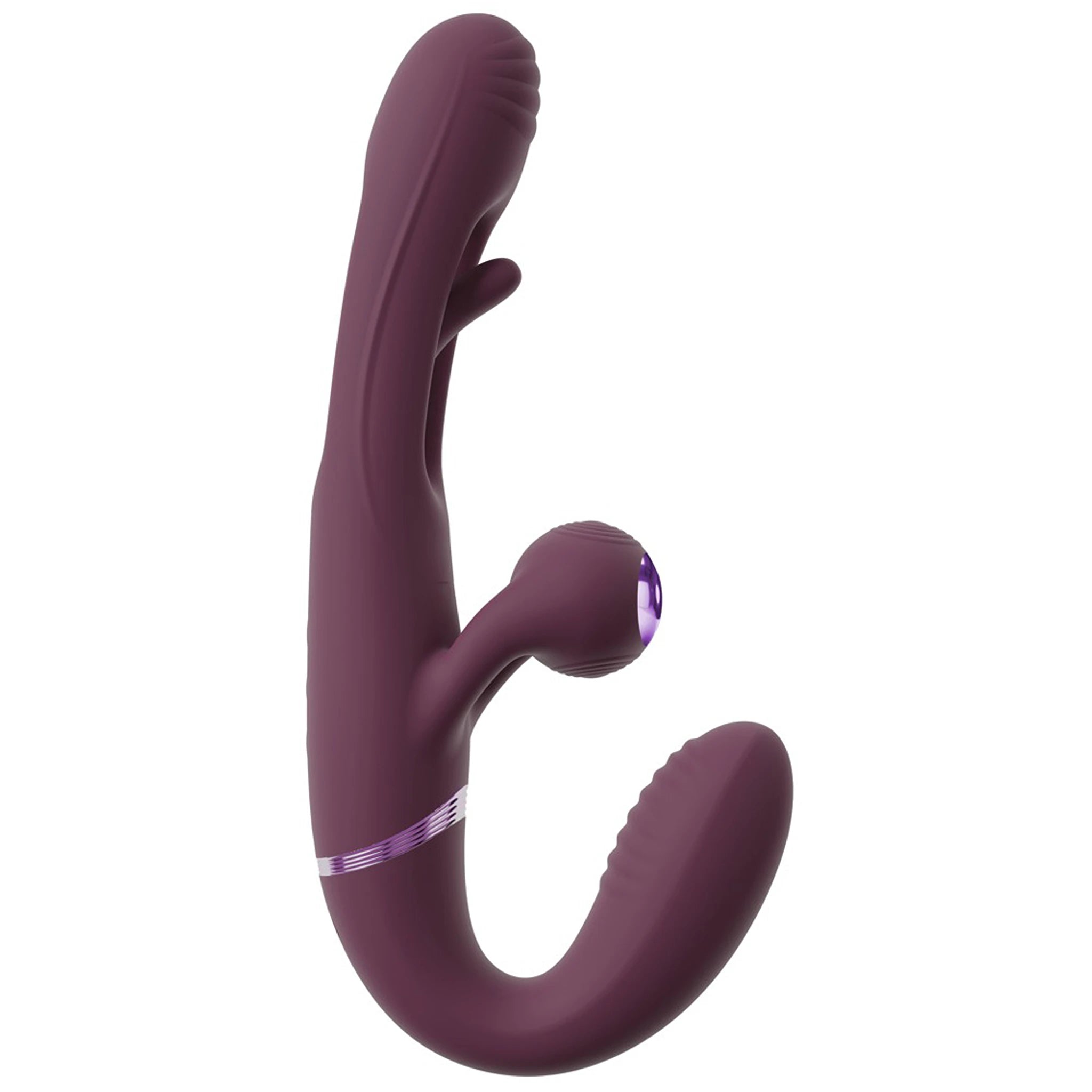 Vibrador Strap-on Sem Alças com Estimulação Dupla e Comando