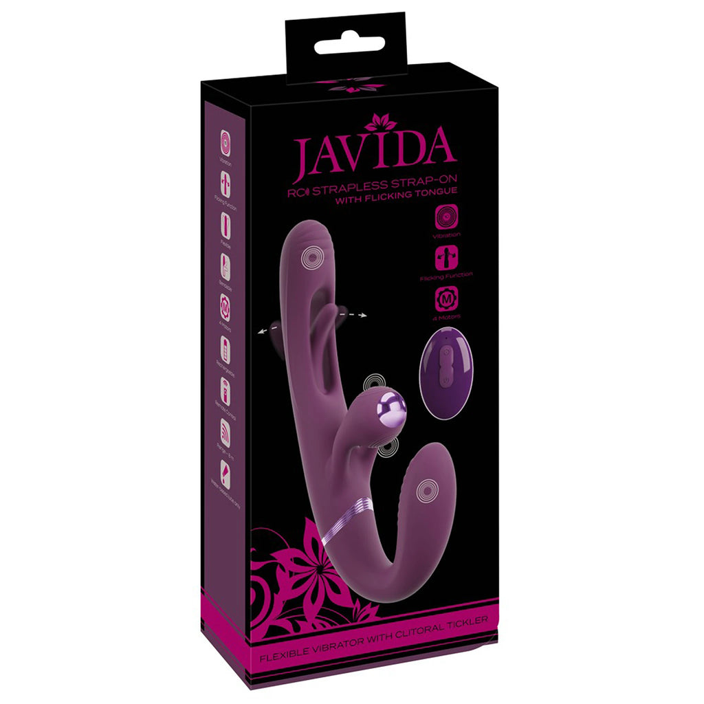 Vibrador Strap-on Sem Alças com Estimulação Dupla e Comando
