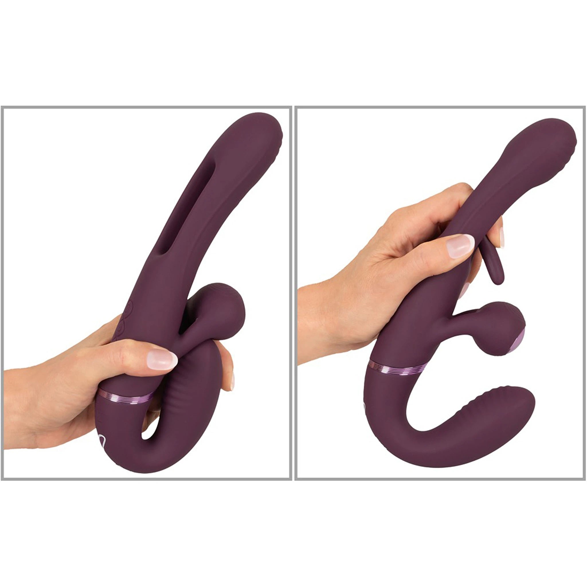 Vibrador Strap-on Sem Alças com Estimulação Dupla e Comando