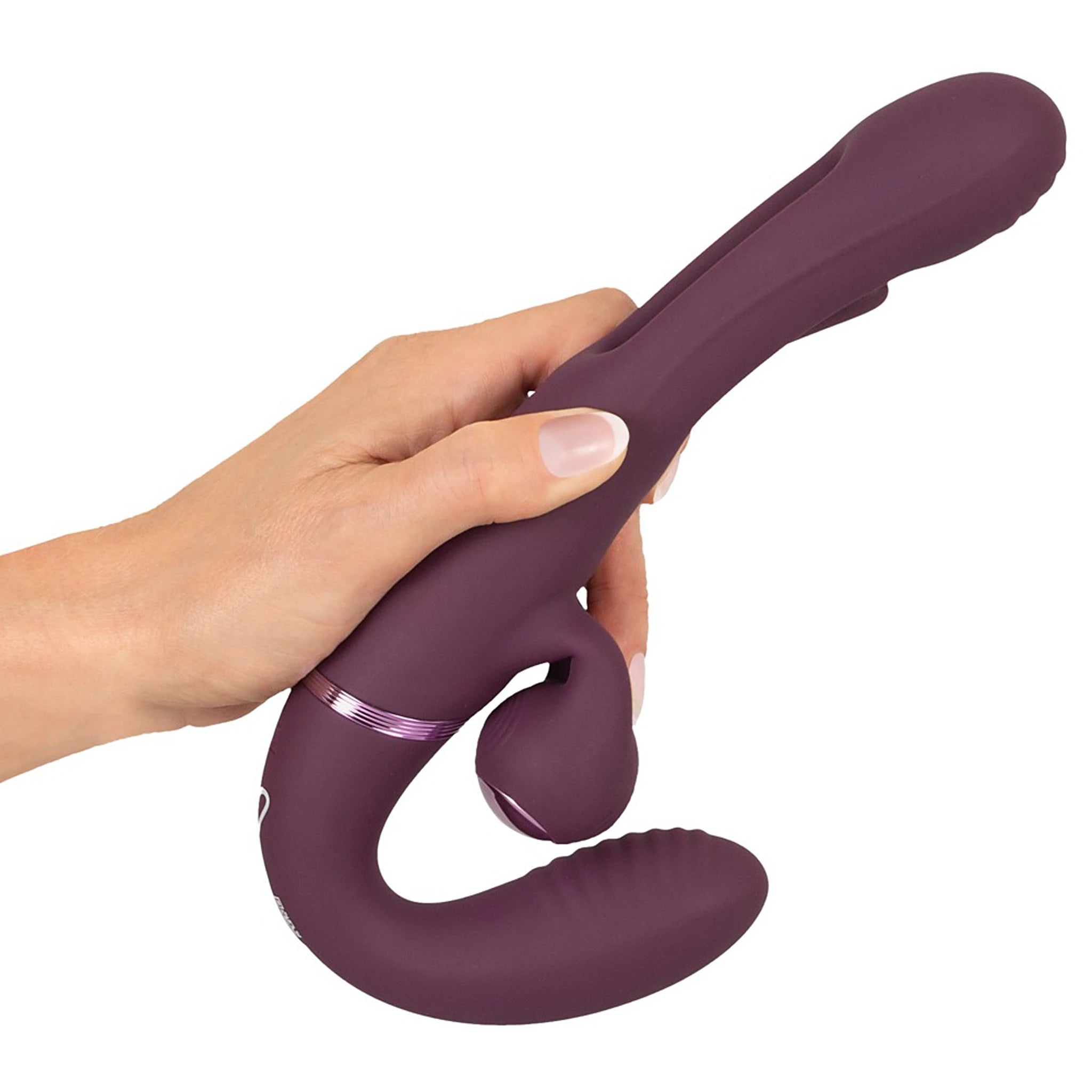 Vibrador Strap-on Sem Alças com Estimulação Dupla e Comando
