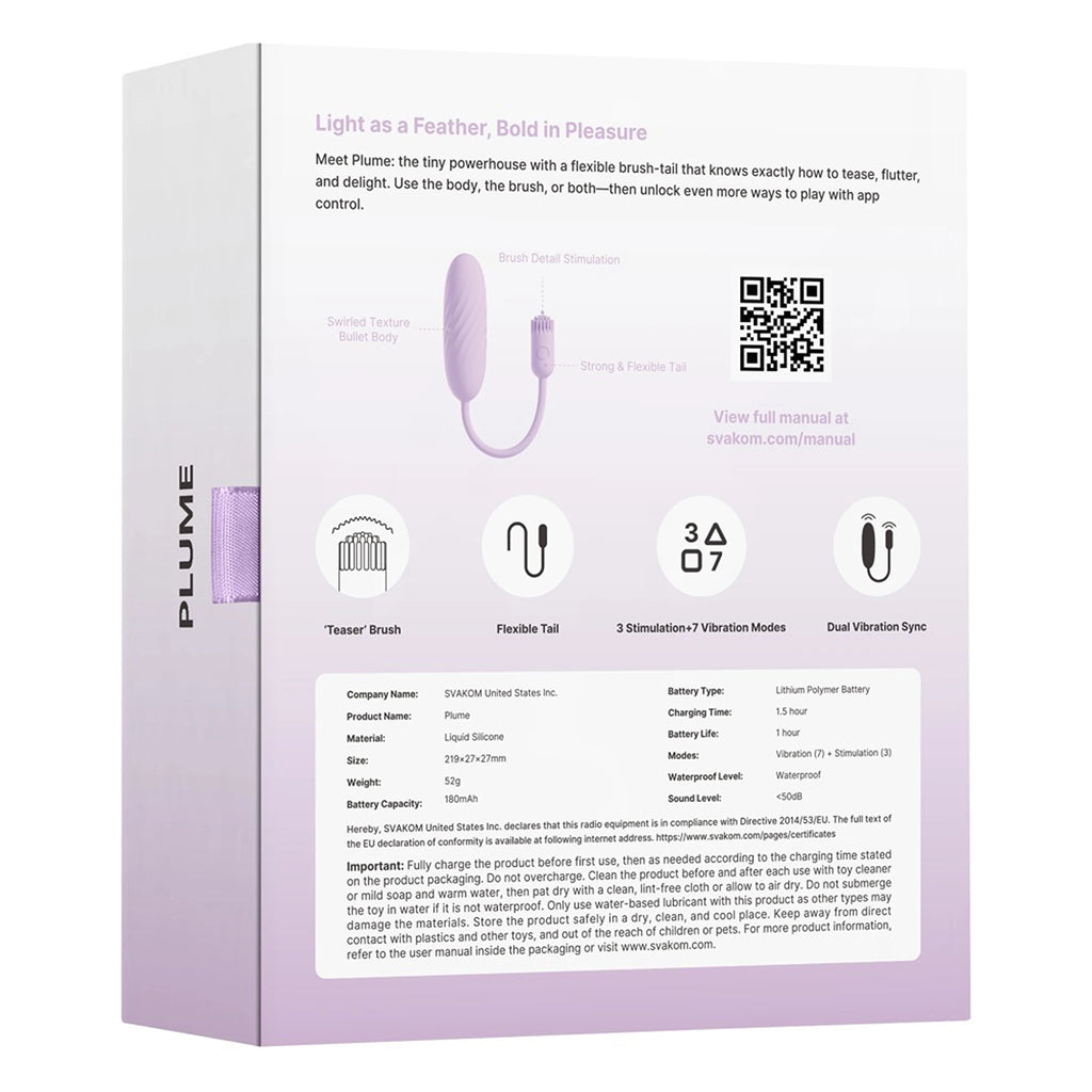 Vibrador Bala com Escova Flexível SVAKOM Plume (Com App)