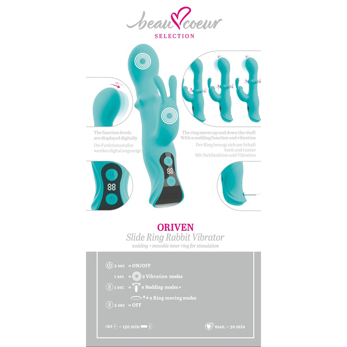 Vibrador Rabbit com Anel Deslizante ORIVEN