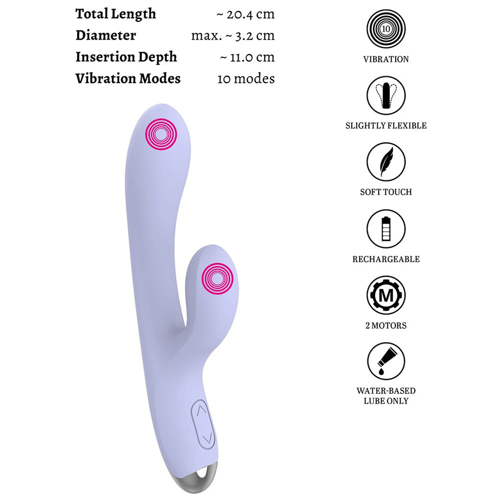Vibrador Rabbit Curvo Rivano com Motores Independentes