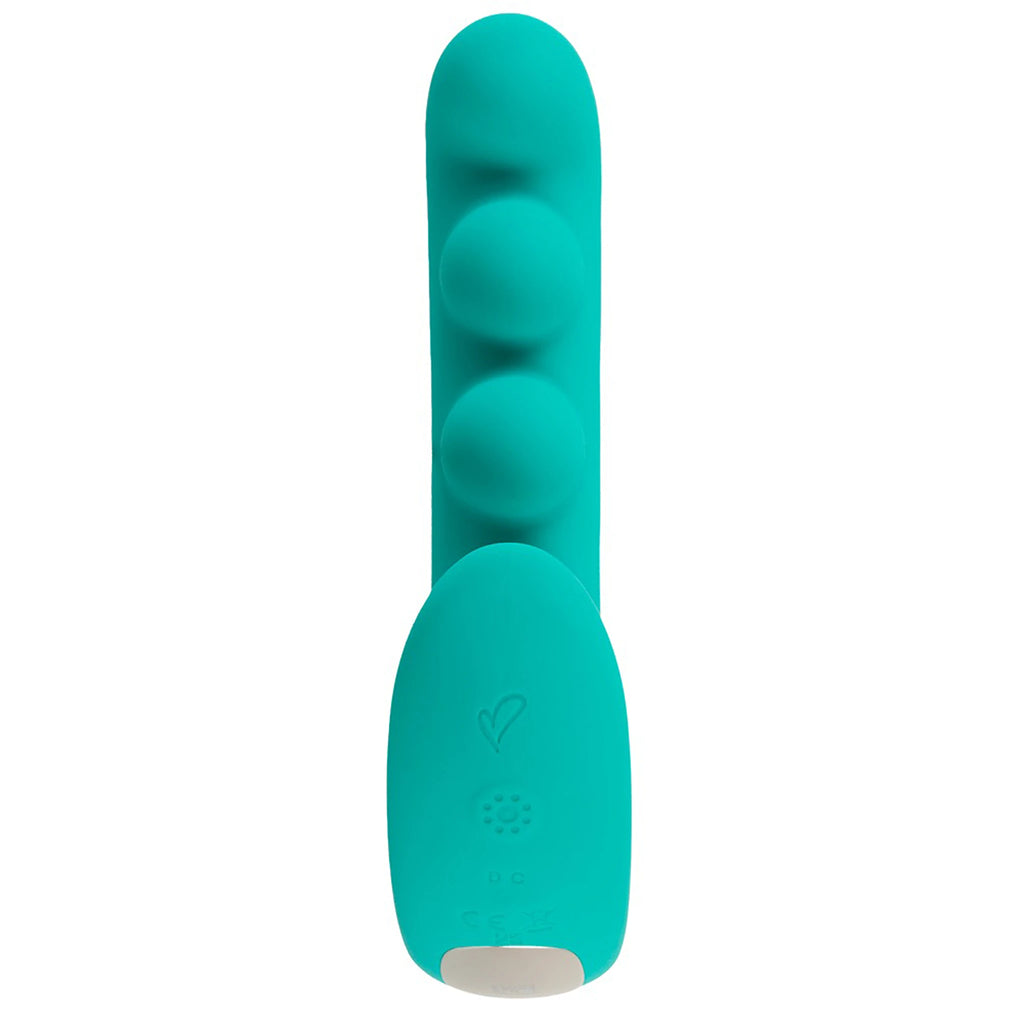 Vibrador Rabbit de Esferas em Silicone Turquesa (17 cm)