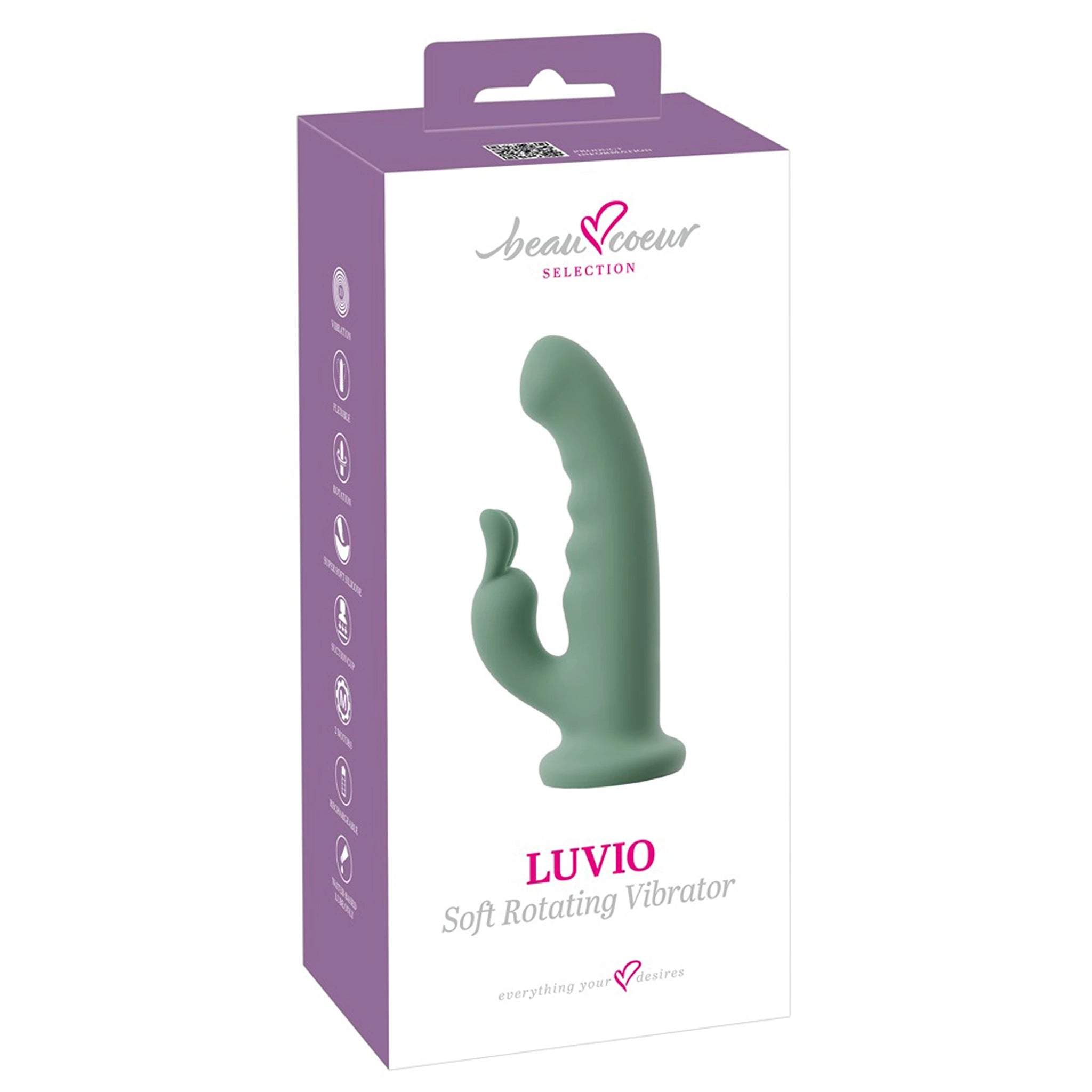 Vibrador Rabbit Rotativo de Silicone com Ventosa
