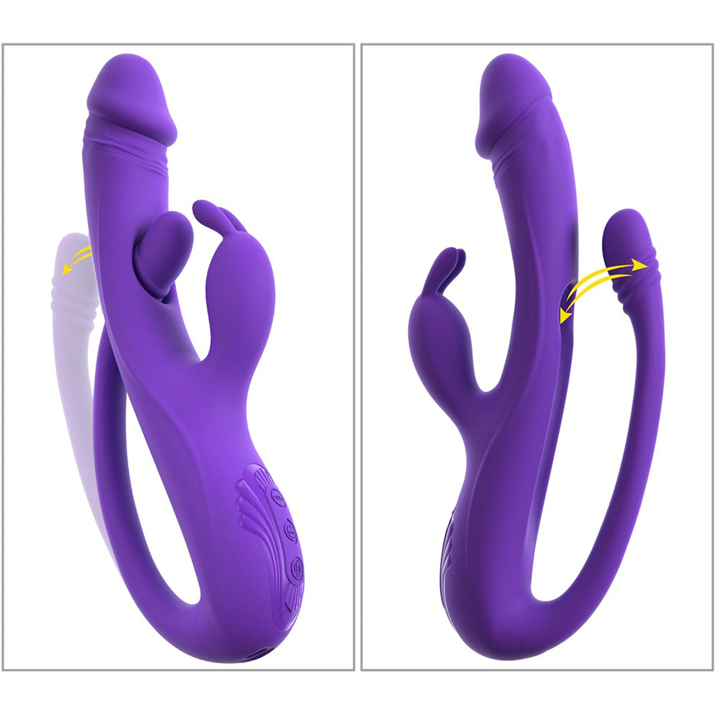 Vibrador Rabbit com Haste Flexível e Tripla Vibração