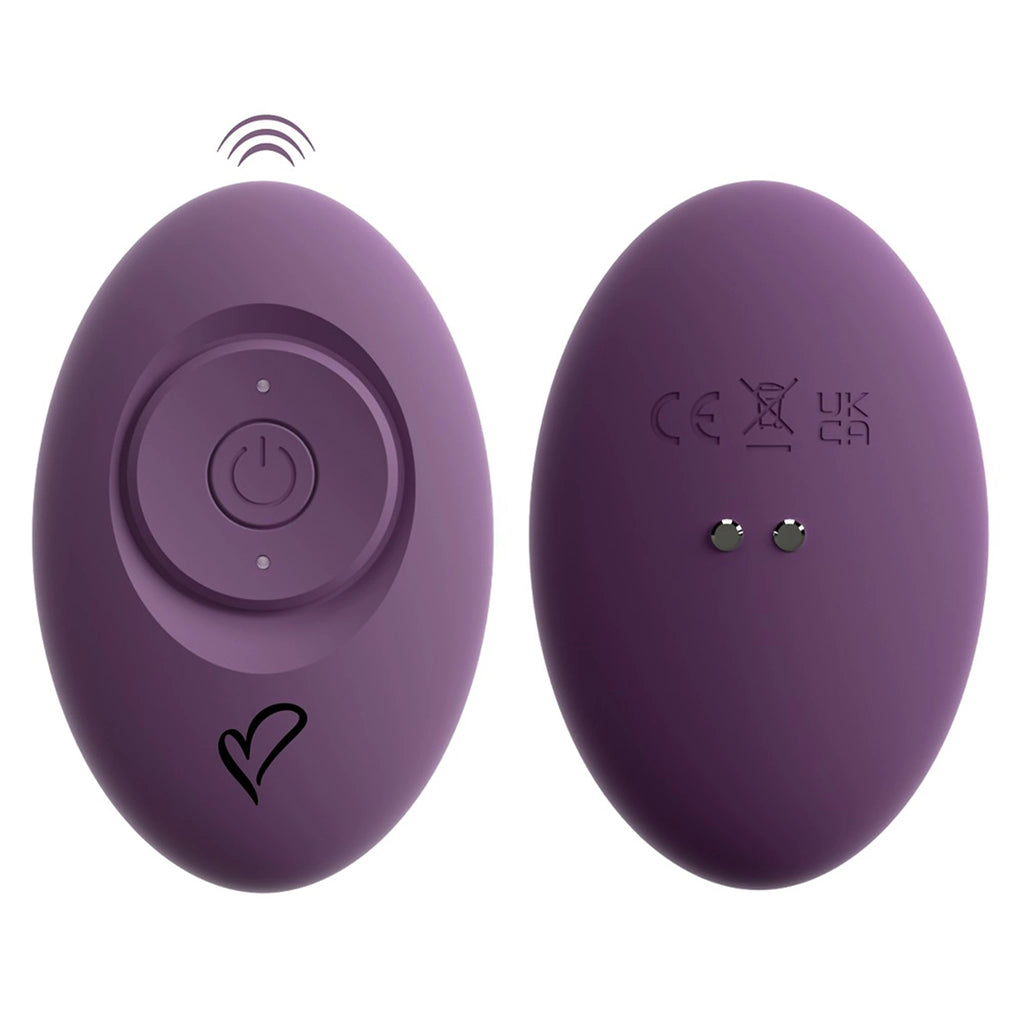 Vibrador Triplo de Silicone com Função Vaivém e Comando Roxo (12,2 cm)