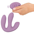 Vibrador Triplo de Silicone com Função Vaivém e Comando Roxo (12,2 cm)