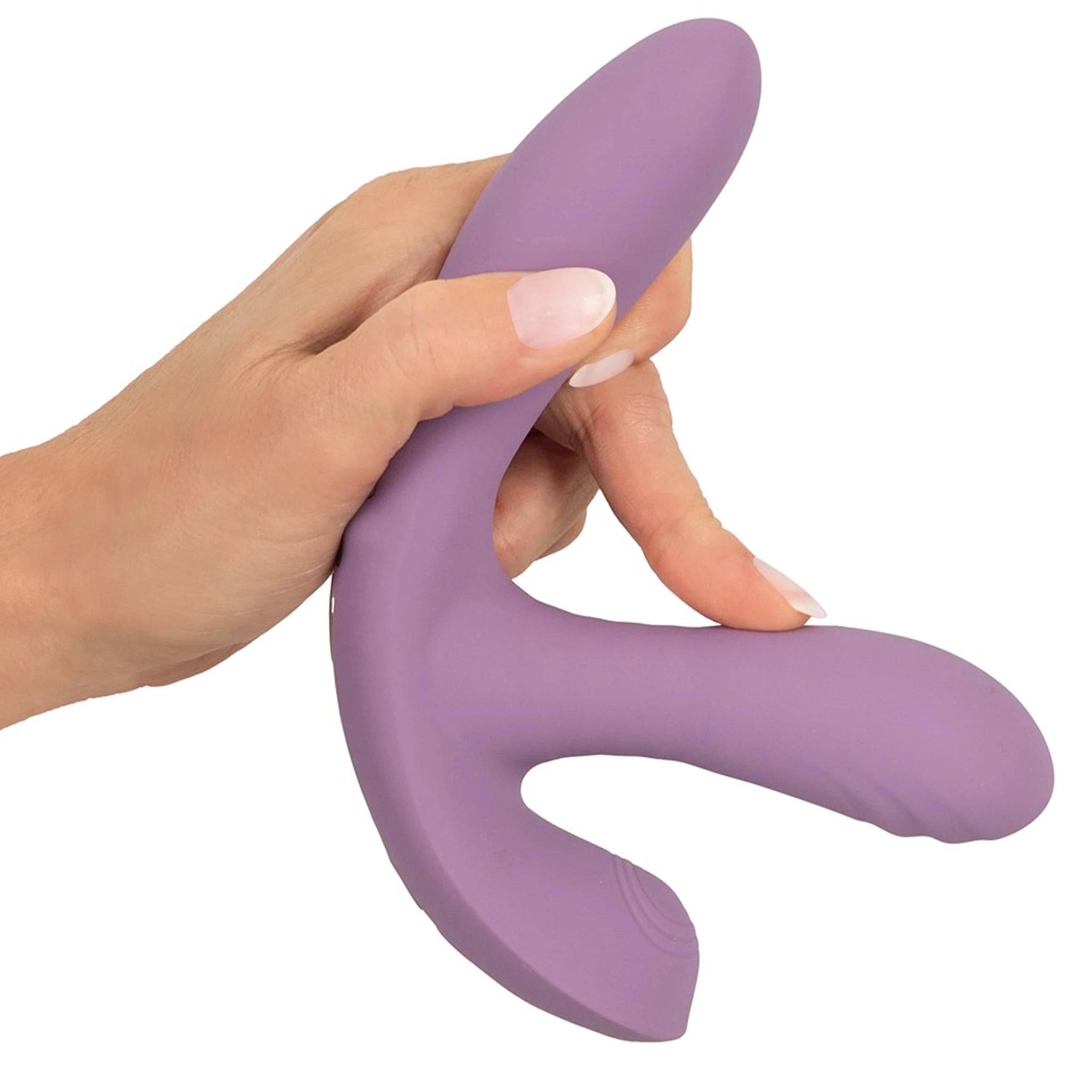 Vibrador Triplo de Silicone com Função Vaivém e Comando Roxo (12,2 cm)
