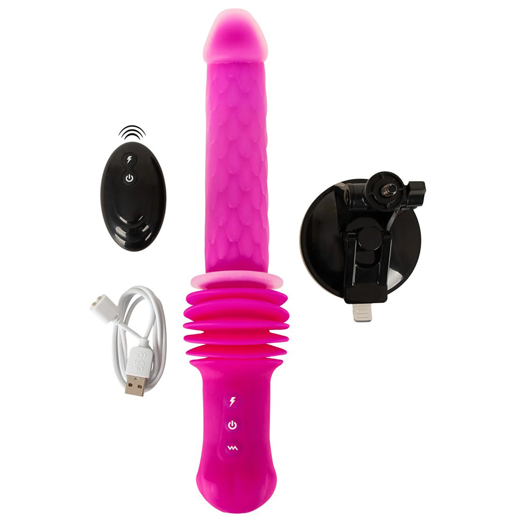Vibrador de Vaivém de Silicone com Aquecimento, Ventosa e Comando